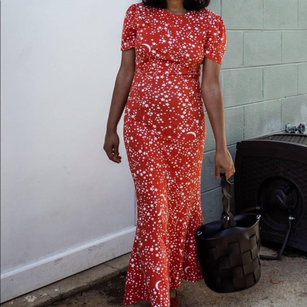 NWOT ASOS Petite Red Star Print Tea Dress